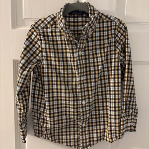 Black yellow plaid dress shirt